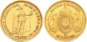 Hungary 10 Korona 1904 KB - Kremnitz
KM# 485; Gold (.900) 3.39g19mm; Franz Joseph I