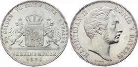 German States Bavaria 3-1/2 Gulden / 2 Thaler 1854
KM# 837; Silver; Maximilian II; UNC