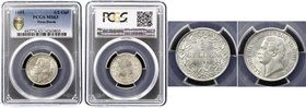 German States Hessen-Darmstadt 1/2 Gulden 1855 PCGS MS63
KM# 336; Silver; Ludwig III; Very rare in this grade! PCGS MS63
