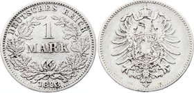 Germany - Empire 1 Mark 1883 G
KM# 7; Key Date - Mintage 91000, catalogue value is 400$. Silver, VF-XF