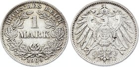 Germany - Empire 1 Mark 1909 J
KM# 14; Key Date - Mintage 53000, catalogue value is 425$ for XF. The coin is XF+