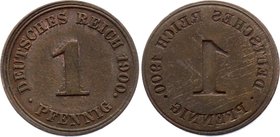 Germany - Empire 1 Pfennig 1900 INCUSE
Very rare error - coin is Incused! Hard to find this type with this mistake. aUNC.