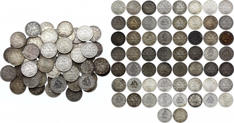 Germany - Empire Lot of 58 Coins 1/2 Mark 1905 - 1919
Lot of 58 Pieces - all di...