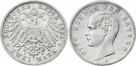 Germany - Empire Bavaria 2 Mark 1896 D
Jaeger# 45; Silver, Mintage 490000; VF; Deutsches Kaiserreich Bayern Bavaria 2 Mark 1896