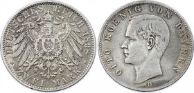 Germany - Empire Bavaria 2 Mark 1898 D
Jaeger# 45; Silver, Mintage 200000; VF; Deutsches Kaiserreich Bayern Bavaria 2 Mark 1898