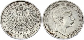 Germany - Empire Prussia 2 Mark 1902 A
Jaeger# 102; Silver, Mintage 3950000; VF+; Deutsches Kaiserreich Preussen Prussia 2 Mark 1902