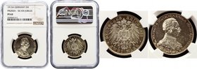 Germany - Empire Prussia 2 Mark 1913 A NGC PF63
Jaeger# 111; 25 years of Reign of Wilhelm II. Silver, Proof. NGC PF63. Preussen 2 Mark 1913 A PP.