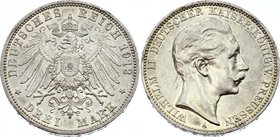 Germany - Empire Prussia 3 Mark 1912 A
Jaeger# 103; Silver, Mintage 4630000; XF-AU; Deutsches Kaiserreich Preussen Prussia 3 Mark 1912