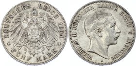 Germany - Empire Prussia 5 Mark 1904 A
Jaeger# 104; Silver, Mintage 2060000; XF-; Deutsches Kaiserreich Preussen Prussia 5 Mark 1904