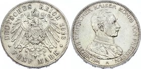 Germany - Empire Prussia 5 Mark 1913 A 100th Anniversary - Victory over Napoleon
Jaeger# 114; Silver, Mintage 1960000; XF-AU; Deutsches Kaiserreich P...