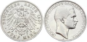 Germany - Empire Sachsen Coburg Gotha 5 Mark 1907 A
Jaeger# 148; Silver, Mintage 10000; XF; Deutsches Kaiserreich Sachsen Coburg Gotha Saxe-Coburg-Go...