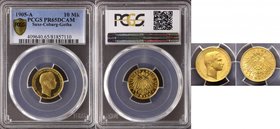 Germany - Empire Sachsen Coburg Gotha 10 Mark 1905 A PCGS PR65DCAM
Jaeger# 273; KM# 169; Gold; Karl Eduard