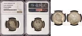 Germany - Empire Sachsen Meiningen 2 Mark 1901 D NGC PF 66 CAMEO
Jaeger# 149; KM# 196; Silver; Georg II