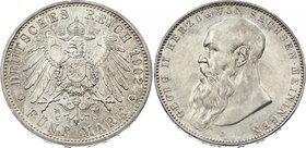 Germany - Empire Sachsen Meiningen 5 Mark 1902 D Short Beard
Jaeger# 153b; Silver, Mintage in J.153; XF+; Deutsches Kaiserreich Sachsen Meiningen Sax...