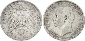 Germany - Empire Sachsen Weimar-Eisenach 2 Mark 1892 A
Jaeger# 156; Silver, Mintage 50000; VF; Deutsches Kaiserreich Sachsen Weimar Eis. Saxe-Weimar-...