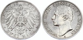 Germany - Empire Sachsen Weimar-Eisenach 2 Mark 1901 A
Jaeger# 157; Silver, Mintage 100000; AUNC; Deutsches Kaiserreich Sachsen Weimar Eis. Saxe-Weim...