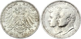Germany - Empire Sachsen Weimar-Eisenach 3 Mark 1910 A Grand Duke's Second Marriage - Feodora
Jaeger# 162; Silver, Mintage 130000; AUNC; Deutsches Ka...