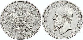 Germany - Empire Schaumburg Lippe 2 Mark 1898 A
Jaeger# 164; Silver, Mintage 5000; AUNC-; Deutsches Kaiserreich Schaumburg Lippe Schaumburg Lippe 2 M...