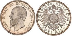 Germany - Empire Schaumburg Lippe 2 Mark 1904 A GENI PR 63
KM# 49; Jaeger# 164; Silver; Albrecht Georg