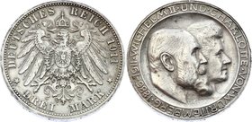Germany - Empire Württemberg 3 Mark 1911 F High Bar in H in Charlotte
Jaeger# 177b; Silver, Mintage 7000; aXF; Deutsches Kaiserreich Württemberg Würt...