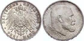 Germany - Empire Württemberg 3 Mark 1916 F 25th Year of Reign Matte Proof RRR
Jaeger# 178; Silver, Mintage 1000; PP mattiert, matte PROOF! Very Rare ...