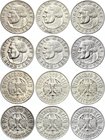 Germany - Third Reich 5 Reichsmark 1933 A-J Martin Luther
KM# 80; 450th Anniversary - Birth of Martin Luther. Lot of 6 Coins - Each mint collection. ...