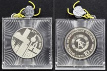Germany Democratic Republic 10 Mark 1974 PROOF
KM# 51; Jaeger# 1552; Silver; DDR 25th Anniversary; Original Package