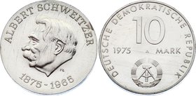 Germany Democratic Republic 10 Mark 1975 A Probe
KM# PR18; Silver; Albert Schweitzer; Mintage 8.810 Pcs; UNC
