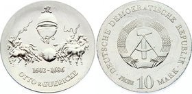 Germany Democratic Republic 10 Mark 1977 Probe
KM# PR19; Silver; 375th Birthday of Otto von Guericke; Mintage 6,000; With Certificate; UNC