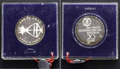 Germany Democratic Republic 20 Mark 1980 PROOF
KM# 78; Jaeger# 1575; Silver; Death of Ernst Abbe - 75th Anniversary; Original Package
