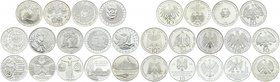 Germany Federal Republic 10 Mark 1998 - 2001 BRD Deutsche Mark Commemoratives
1 auction lot - Full collection of 14 Silver pieces, 15g 0.925 each. UN...