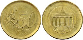 Germany Federal Republic 50 Euro Cents 2002 A Error
KM# 212; Weak Strike Error