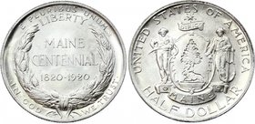 United States Half Dollar 1920 Rare! Maine Statehood Centennial
KM# 146; Silver; Mintage 50,028; Maine Statehood Centennial; UNC with minor hairlines