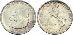 United States Half Dollar 1923 S Monroe Doctrine Centenniall
KM# 153; Silver; Monroe Doctrine Centenniall; AUNC with hairlines