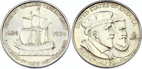 United States Half Dollar 1924 Huguenot-Walloon Tercentenary
KM# 154; Silver; Mintage 142.080; Huguenot-Walloon Tercentenary; UNC with hairlines