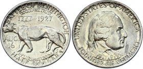 United States Half Dollar 1927 Rare! Vermont Sesquicentennial
KM# 162; Silver; Mintage 28,142; Vermont Sesquicentennial; Weak Strike UNC-