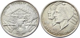 United States Half Dollar 1936 D Rare! Statehood of Arkansas
KM# 168; Silver; Mintage 9,660; 100th Anniversary of the Statehood of Arkansas; UNC