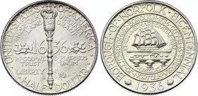 United States Half Dollar 1936 Rare! Norfolk
KM# 184; Silver; Mintage 16.936; Norfolk; UNC