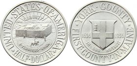 United States Half Dollar 1936 Rare! York County, Maine Tercentenary
KM# 189; Silver; Mintage 25,015; York County, Maine Tercentenary; UNC