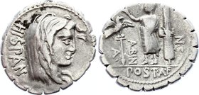 Ancient World Rome Silver Denarius Serratus 81 B.C
RRC# 372/2; Silver 3.71g; Obv: HISPAN - Head of Hispania, right; wearing veil; behind, inscription...