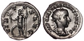 Ancient World Roman Empire AR Antoninianus 238 - 244 AD
RIC# 56; RSC# 386; Silver 4.73g; IMP CAES GORDIANVS PIVS AVG/ VIRTVS AVG