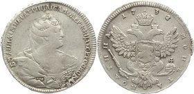 Russia Poltina 1738 R
Bit# 213 R; 2,5 Roubles Petrov; 3 Roubles Ilyin; Silver 12,91g.; Red mint; Overdated "37" to "38"; Coin from an old collection;...