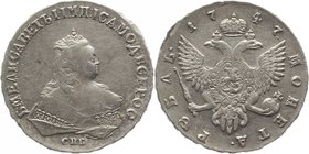 Russia 1 Rouble 1747 СПБ
Bit# 262; Conros# 1100 +; Silver 25,60g.; Edge - inscription; Saint-Peterburg Mint; AUNC-; Worthy collectible sample; Mint l...