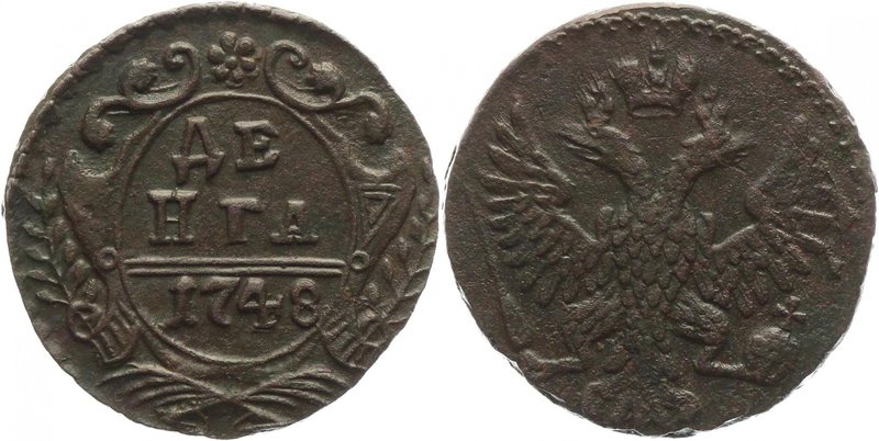 Russia Denga 1748
Bit# 358; Copper 7,61g.; Монета из старой коллекции; Добротны...