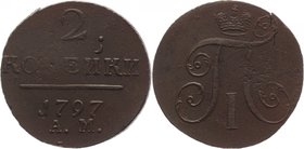 Russia 2 Kopeks 1797 AM
Bit# 182; Copper 17,25g.