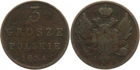 Russia - Poland 3 Grosz 1836 IP
Bit# 1050; Copper 7,99g.; XF.