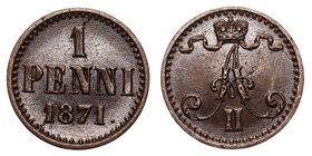 Russia - Finland 1 Pennia 1871
Bit# 670; XF