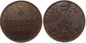 Russia - Finland 5 Pennia 1875
Bit# 663; XF