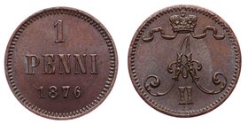 Russia - Finland 1 Pennia 1876
Bit# 675; XF/aUNC