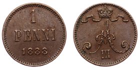 Russia - Finland 1 Pennia 1888
Bit# 253; XF